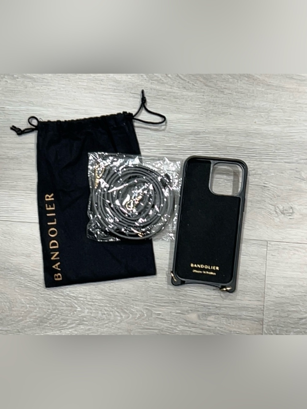 Bandolier iPhone 14 Pro Max Emma Crossbody Phone Case + Strap Set Black